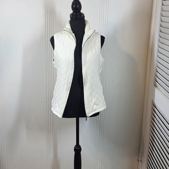 Coldwater Creek White Quilted Vest - Picture 1 of 9